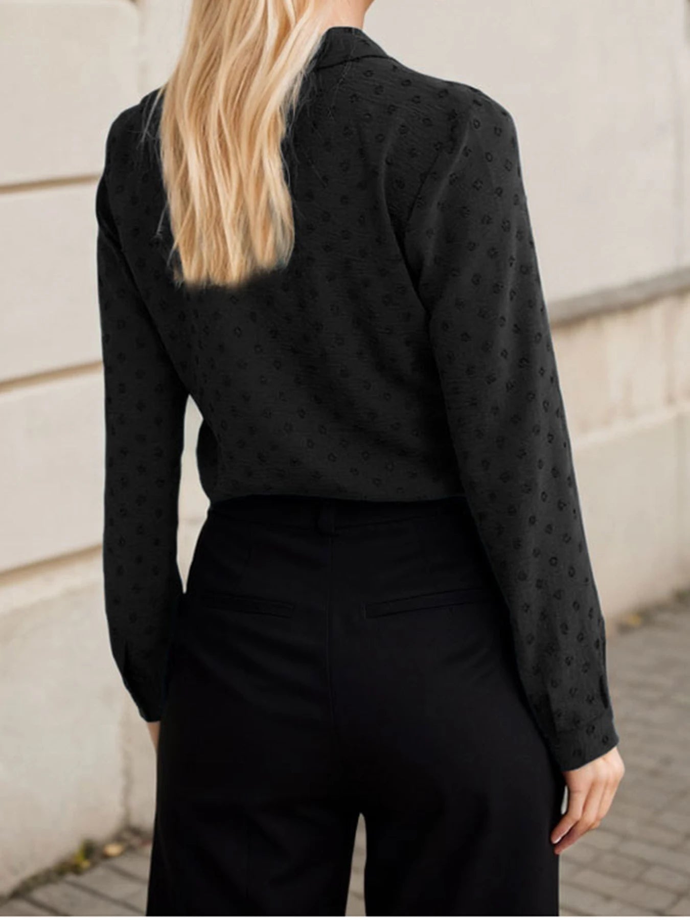 Women's Swiss Polka Dot Dressy Business Shirt