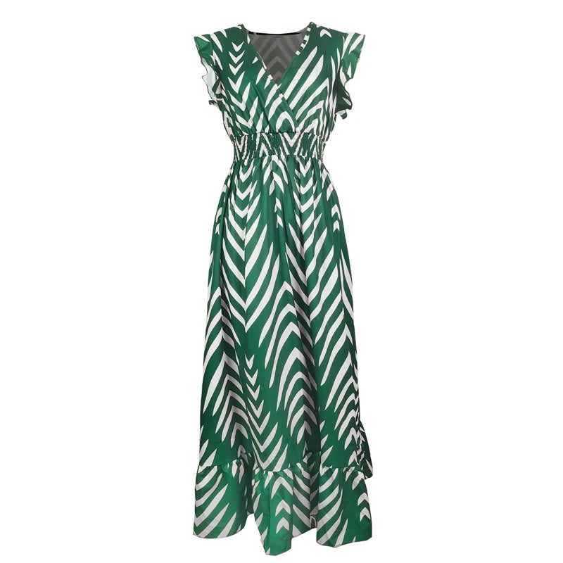 Casual Midi Skirt Elegant Arrow Stripe Print