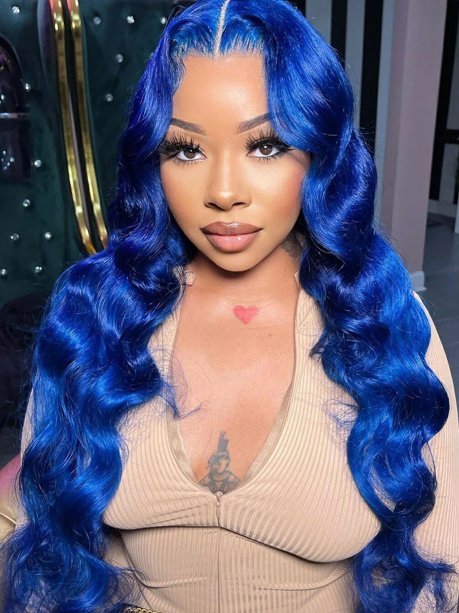 Brazilian Blue Colored Wigs For Women