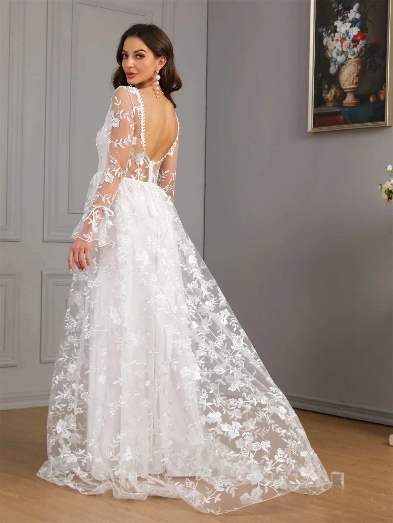 Autumn Long Sleeve Wedding Dress