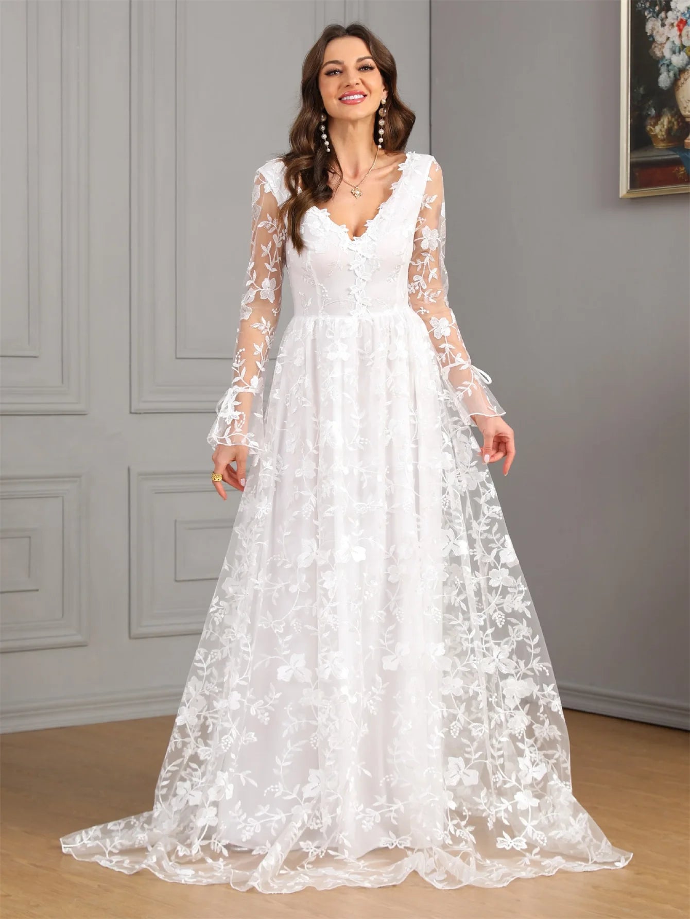 Autumn Long Sleeve Wedding Dress