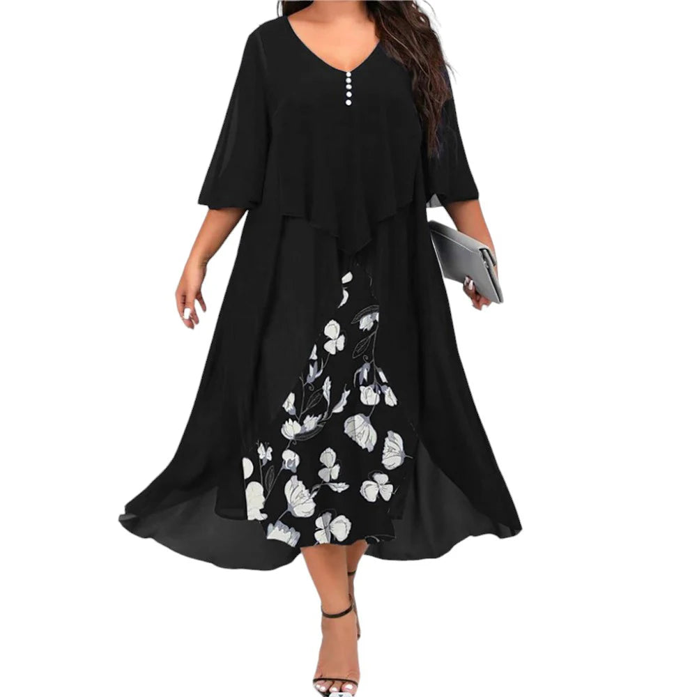 Summer Plus Size Black Dress