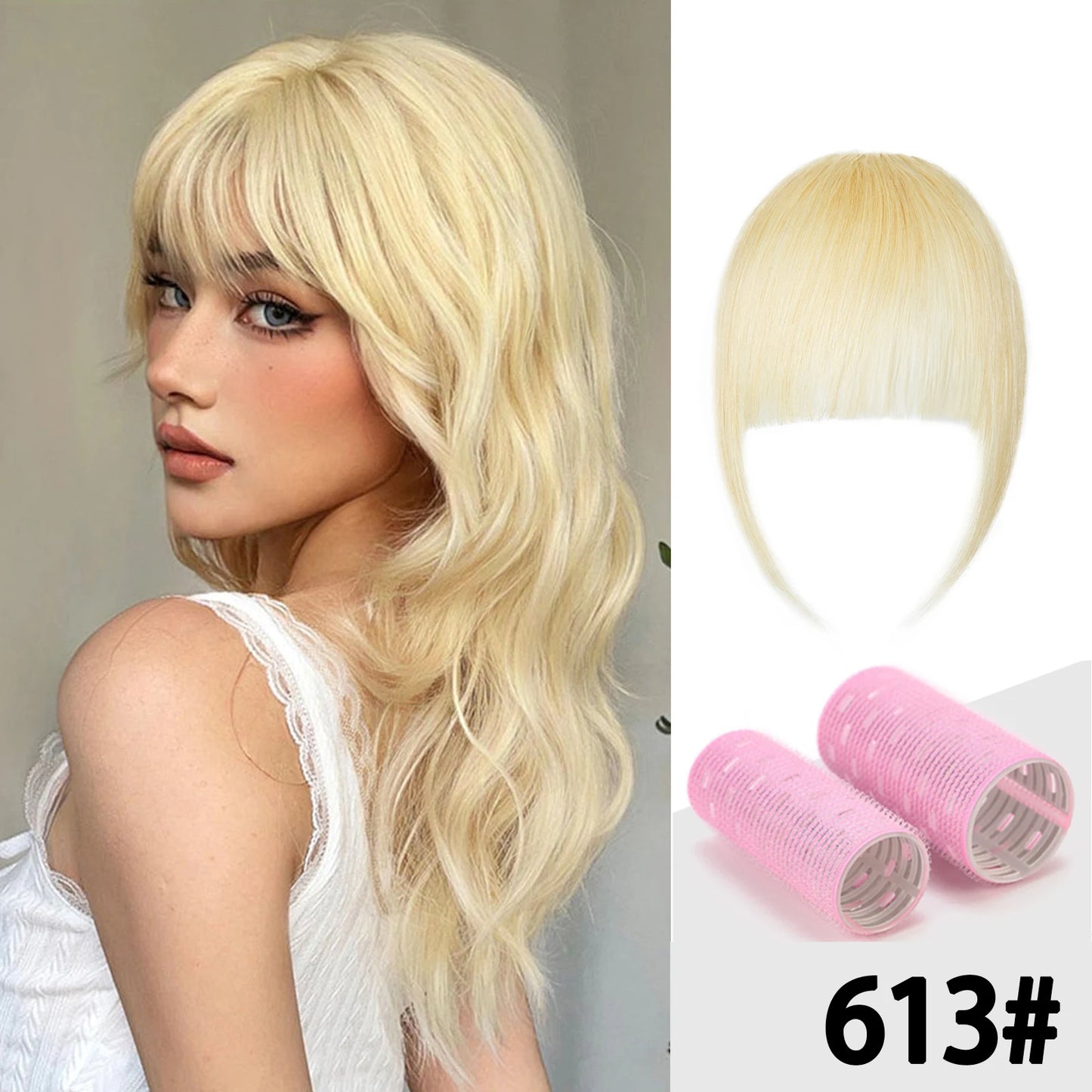 100% Human Invisible Hair Bangs