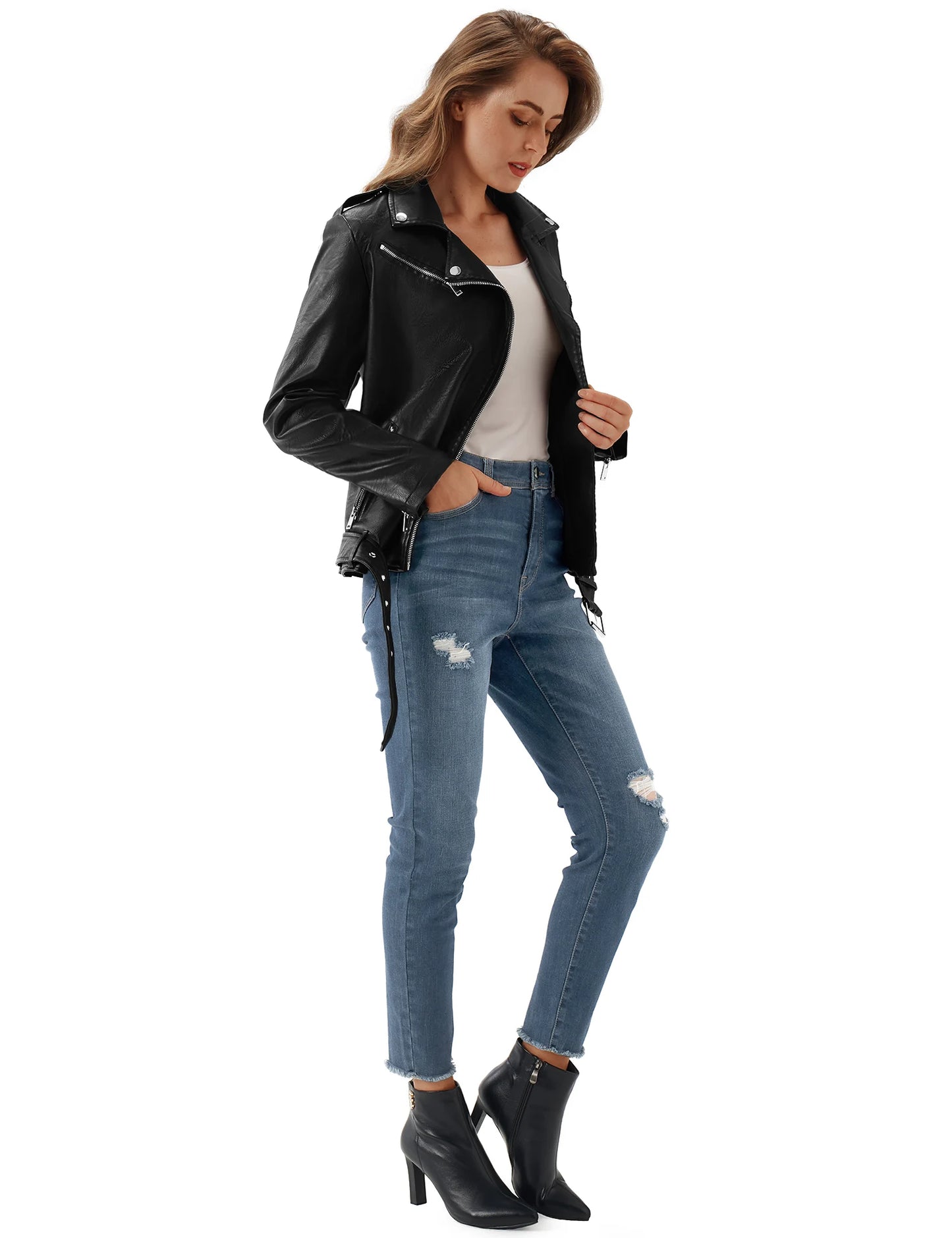 URBEST Women's Faux Leather Jacket
