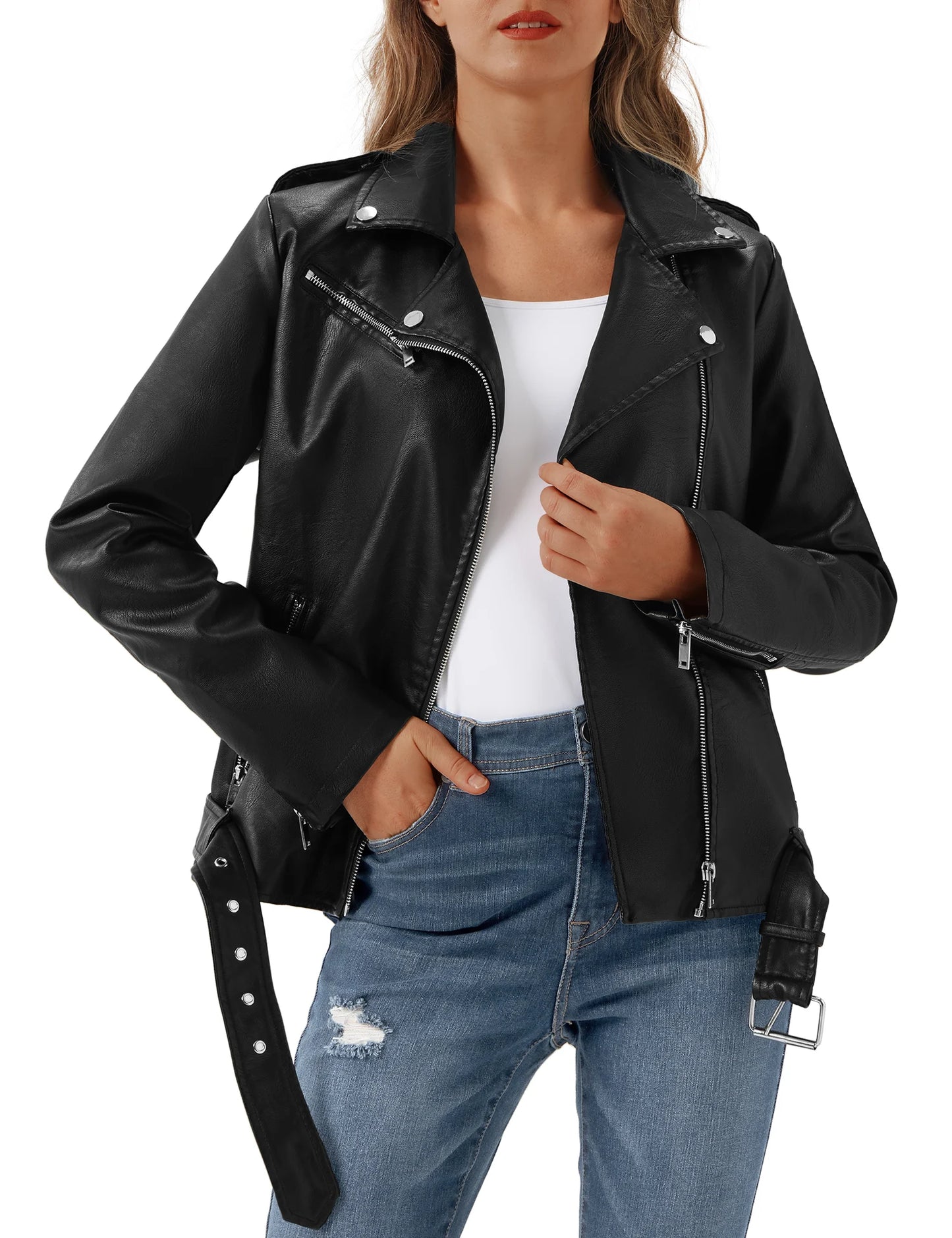 URBEST Women's Faux Leather Jacket