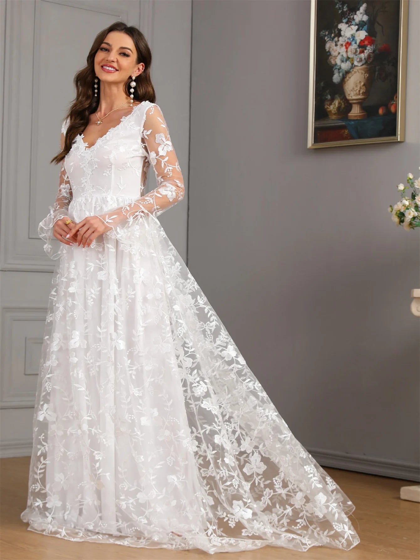 Autumn Long Sleeve Wedding Dress