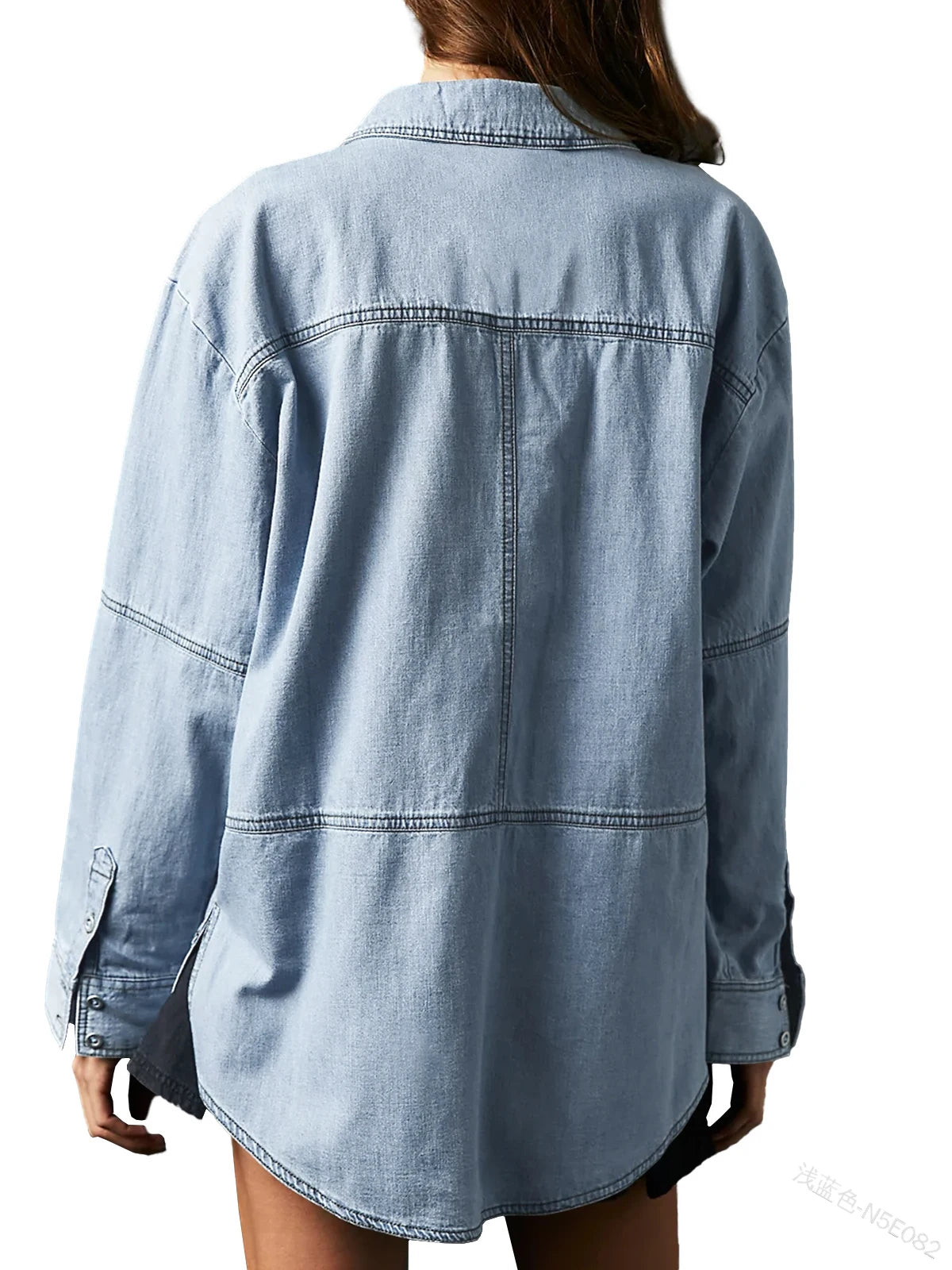 Women's Denim Casual Button Blouse