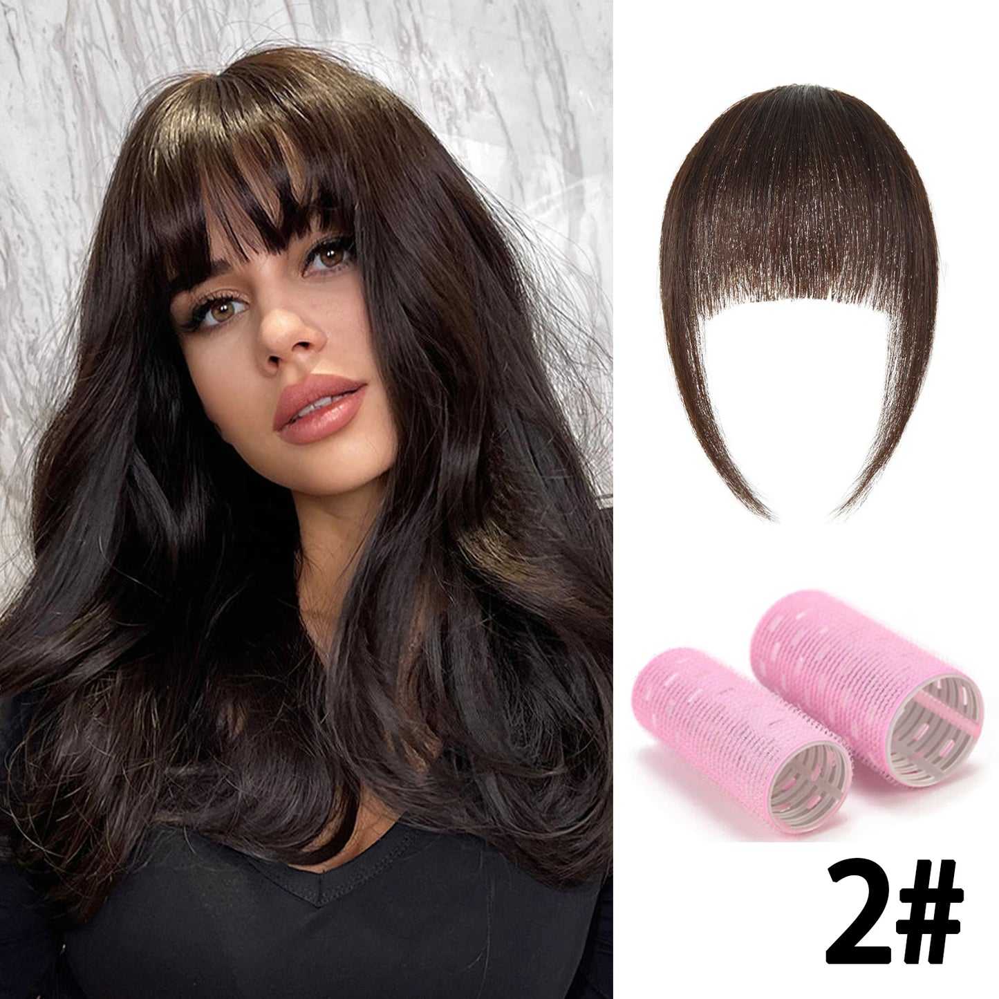 100% Human Invisible Hair Bangs