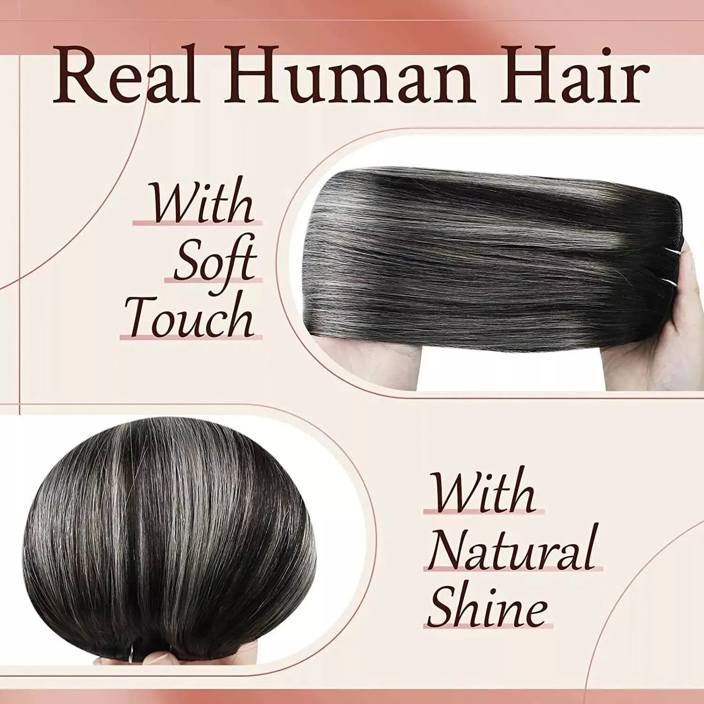 Clip In Extensions140g Gray Human Hair For Women