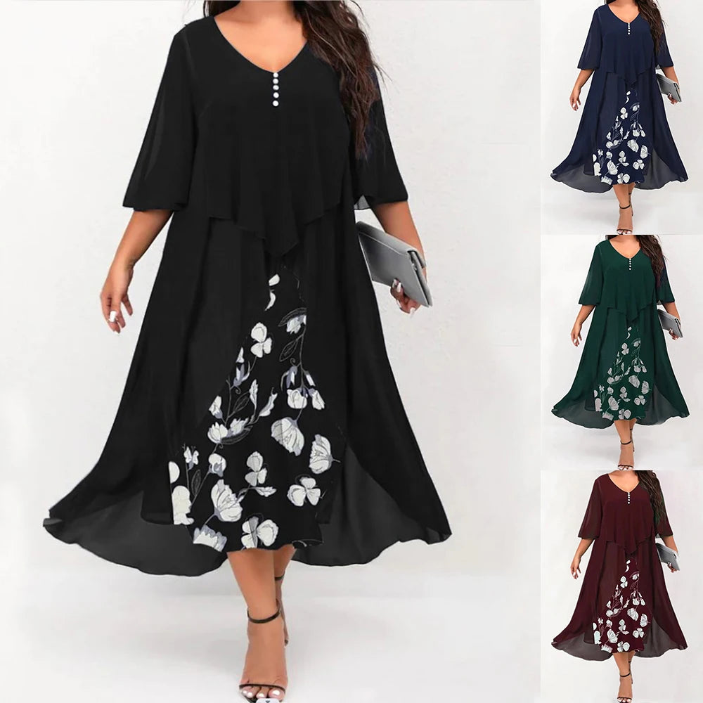 Summer Plus Size Black Dress