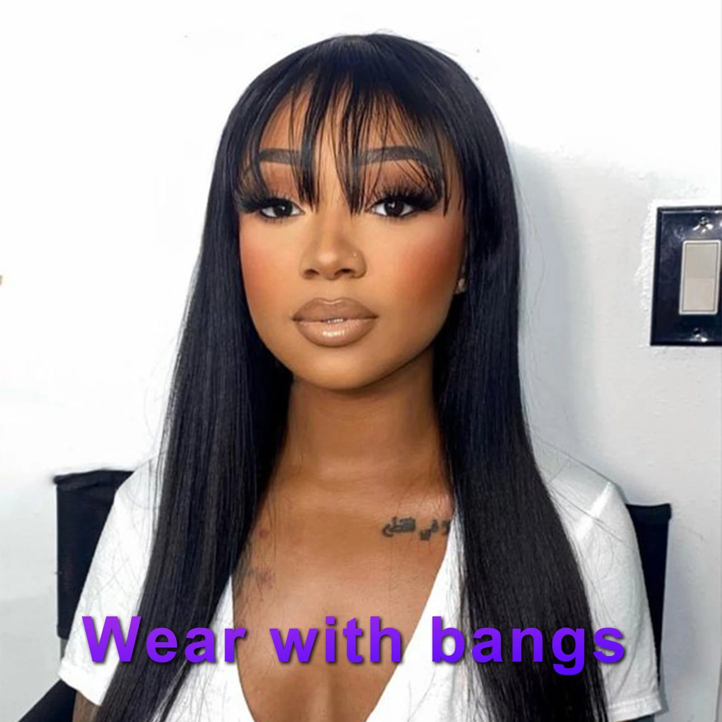 Clip in Bangs Hair Extensions Real Human Hair