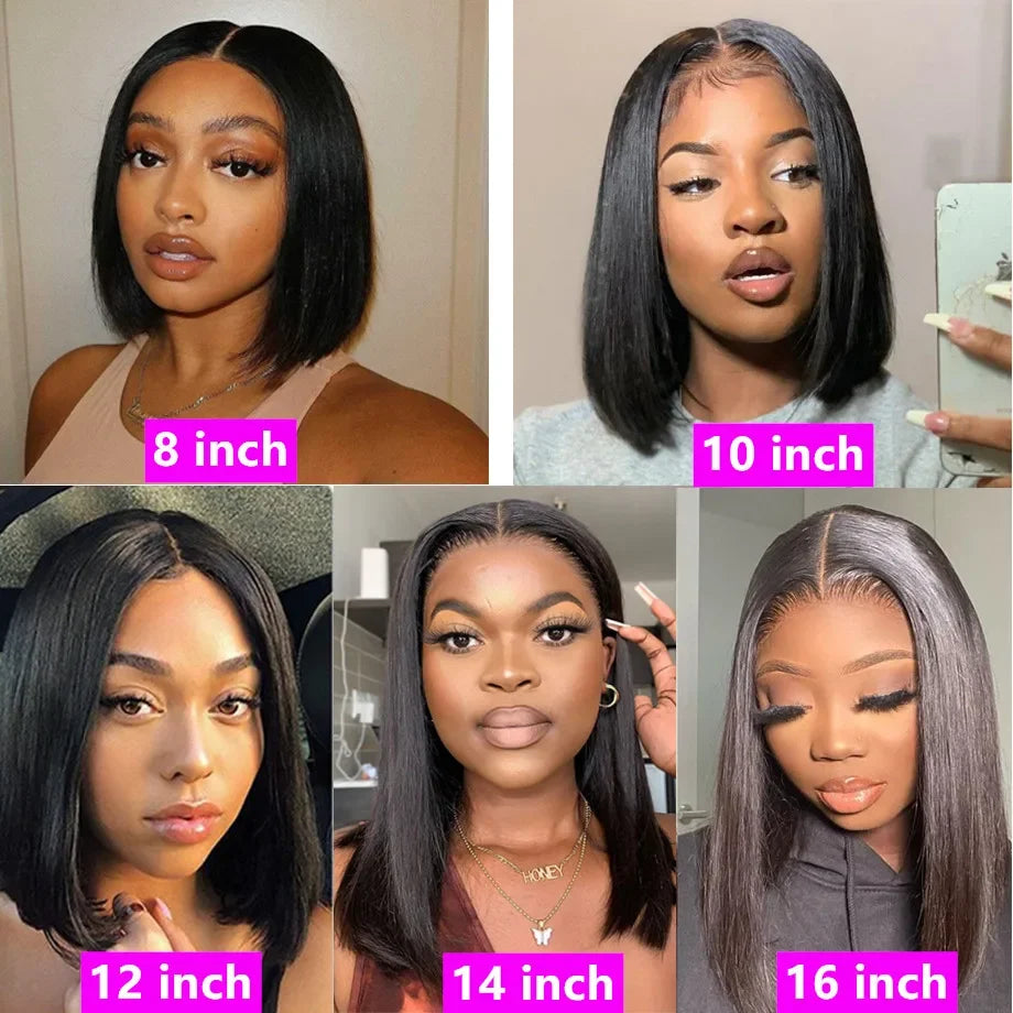 Straight Human Hair Brazilian Short Bob Wig