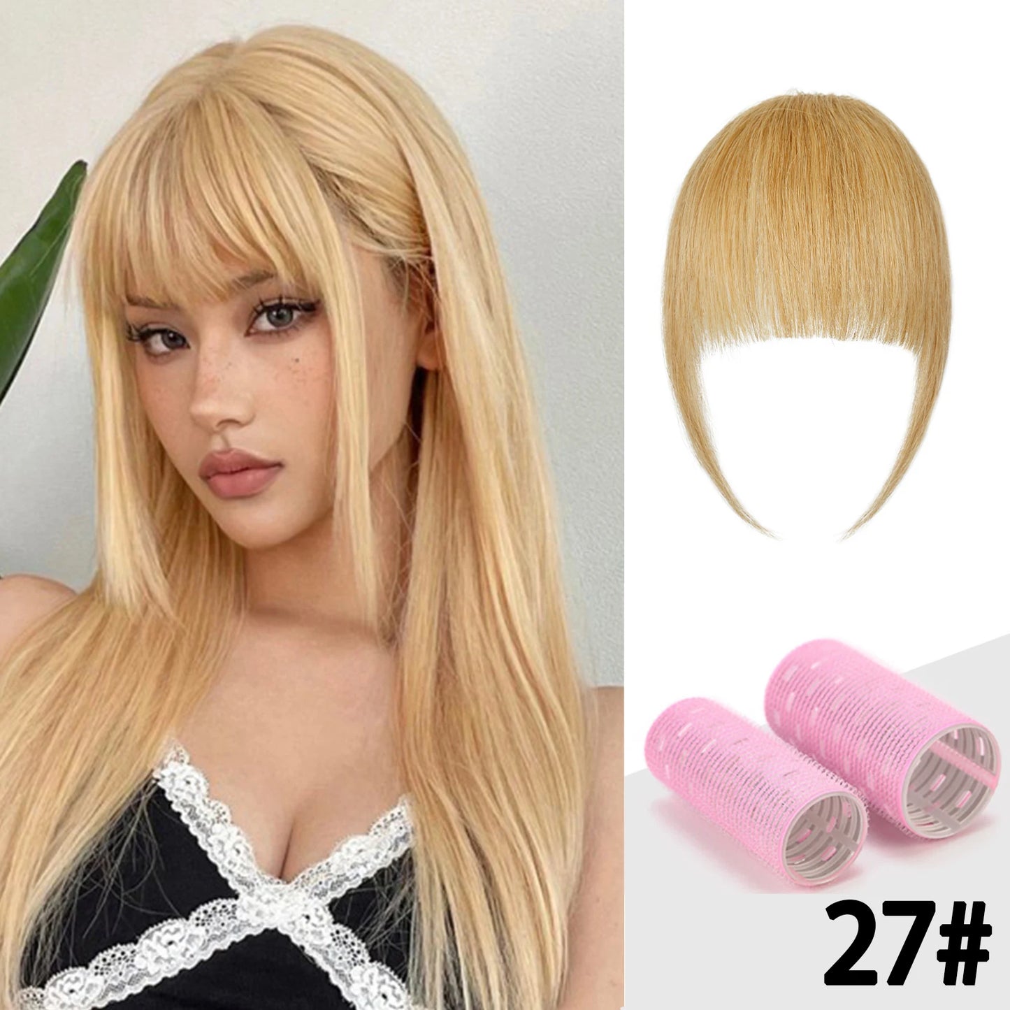100% Human Invisible Hair Bangs