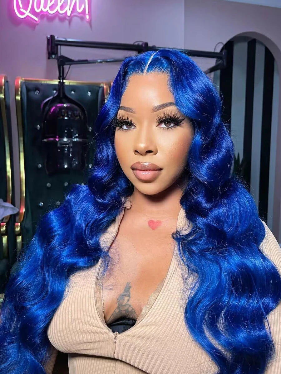 Brazilian Blue Colored Wigs For Women