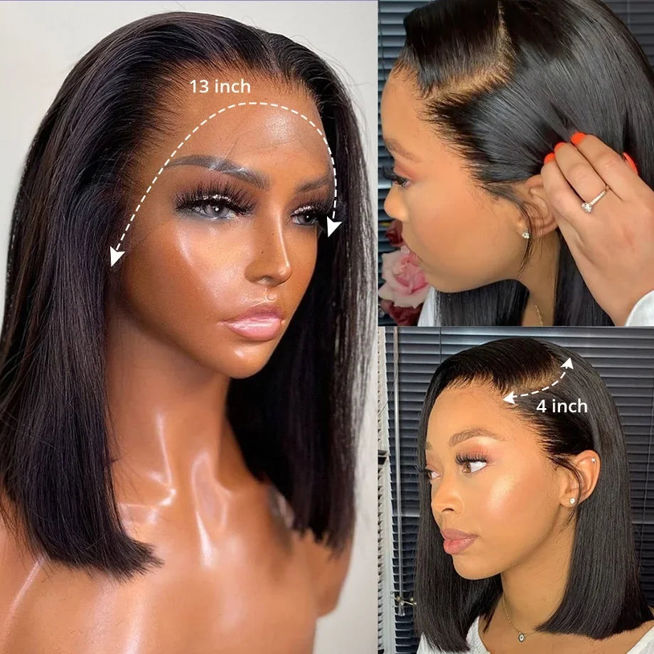 Straight Human Hair Brazilian Short Bob Wig