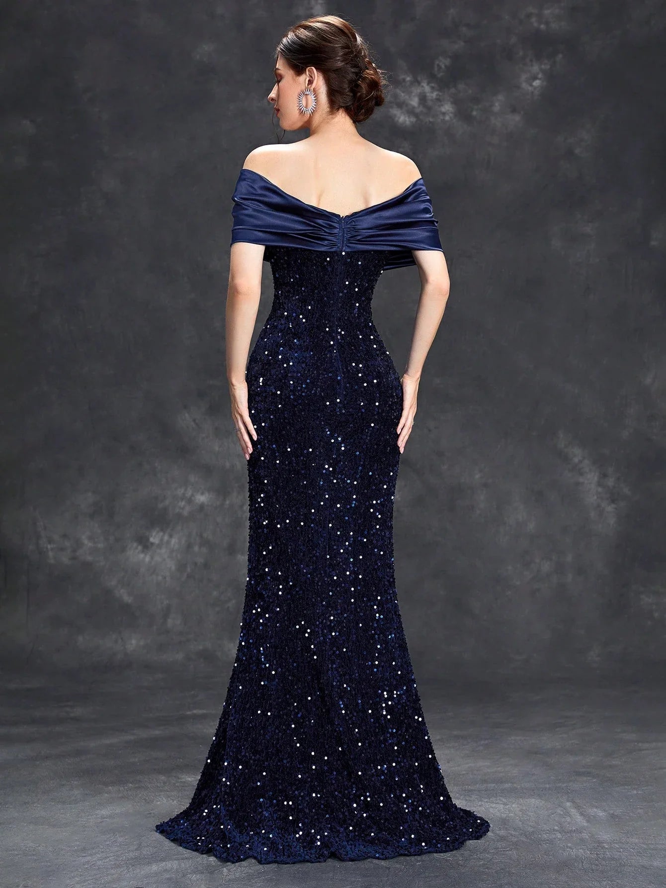 Sequin Velvet Fishtail Gown