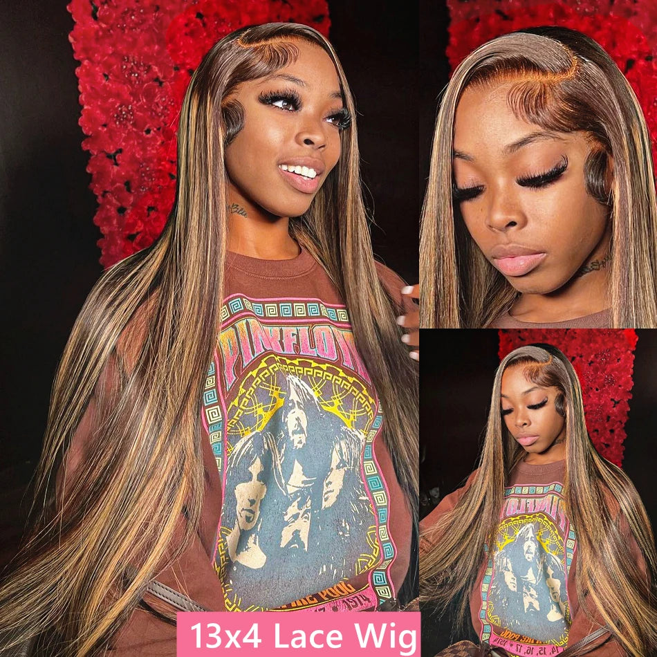 straight highlight wig humanwi honey blonde