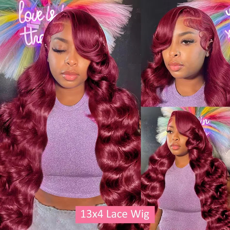 Body Wave Wig Burgundy 99J