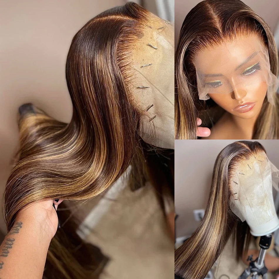 straight highlight wig humanwi honey blonde