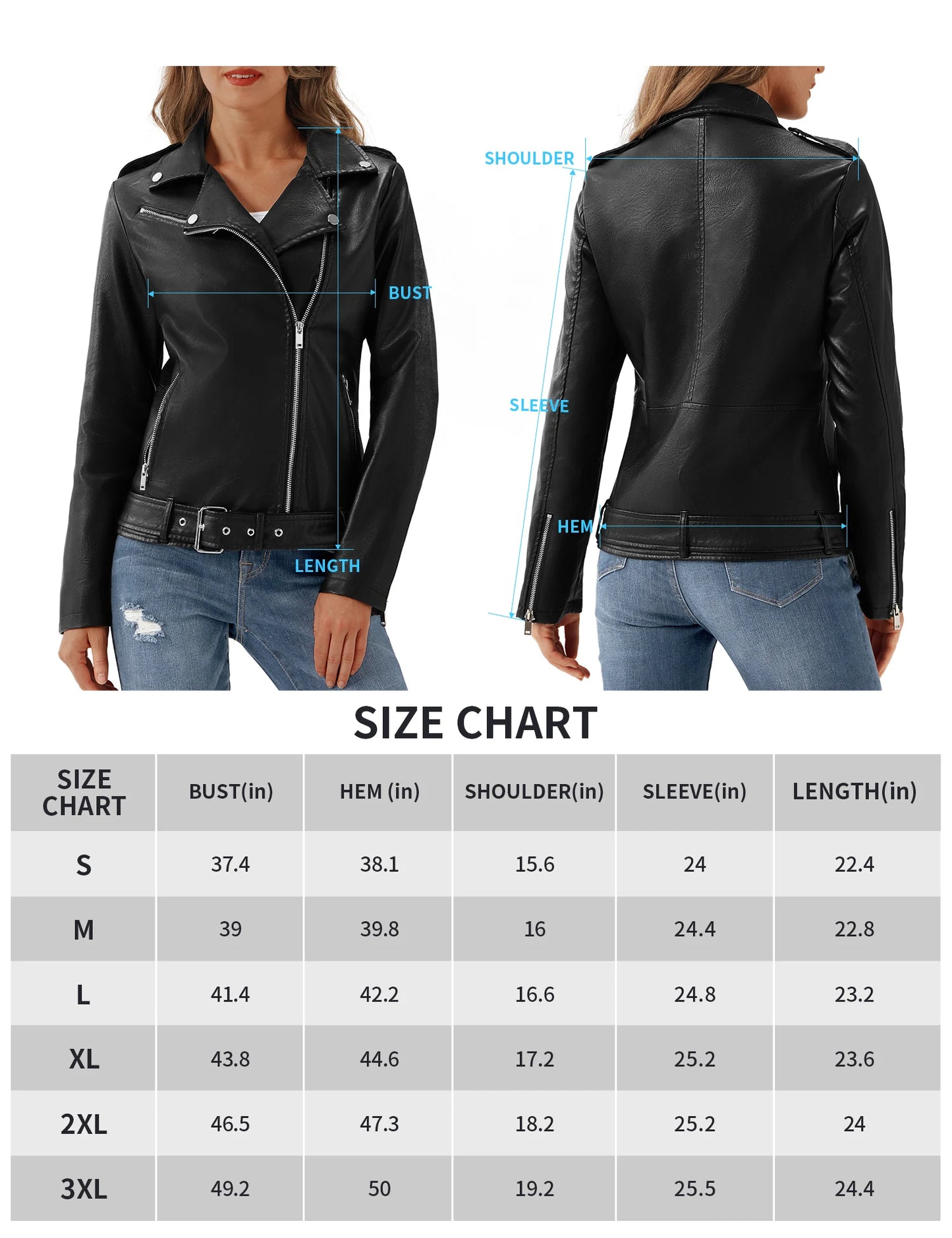 URBEST Women's Faux Leather Jacket