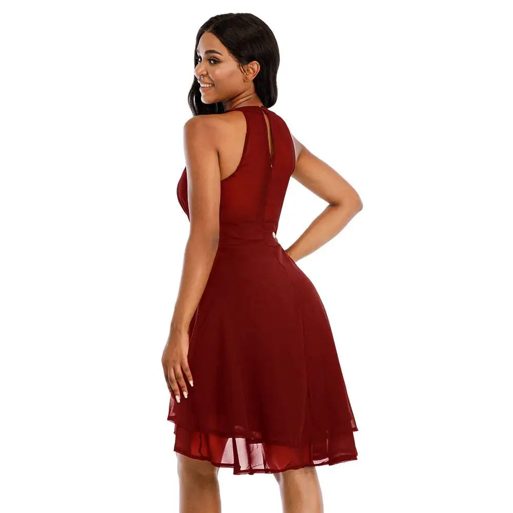 Solid Sleeveless Midi Dress