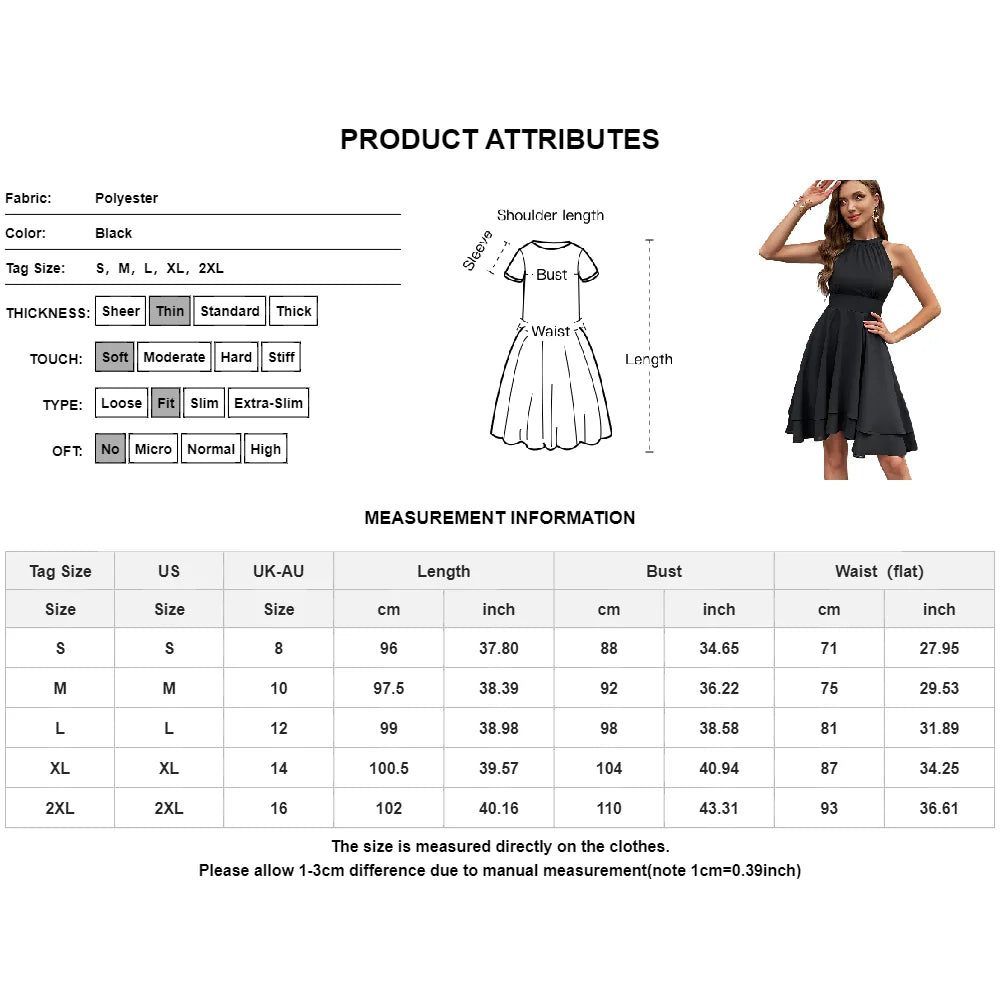 Halter Sleeveless Waist Black Evening Dress
