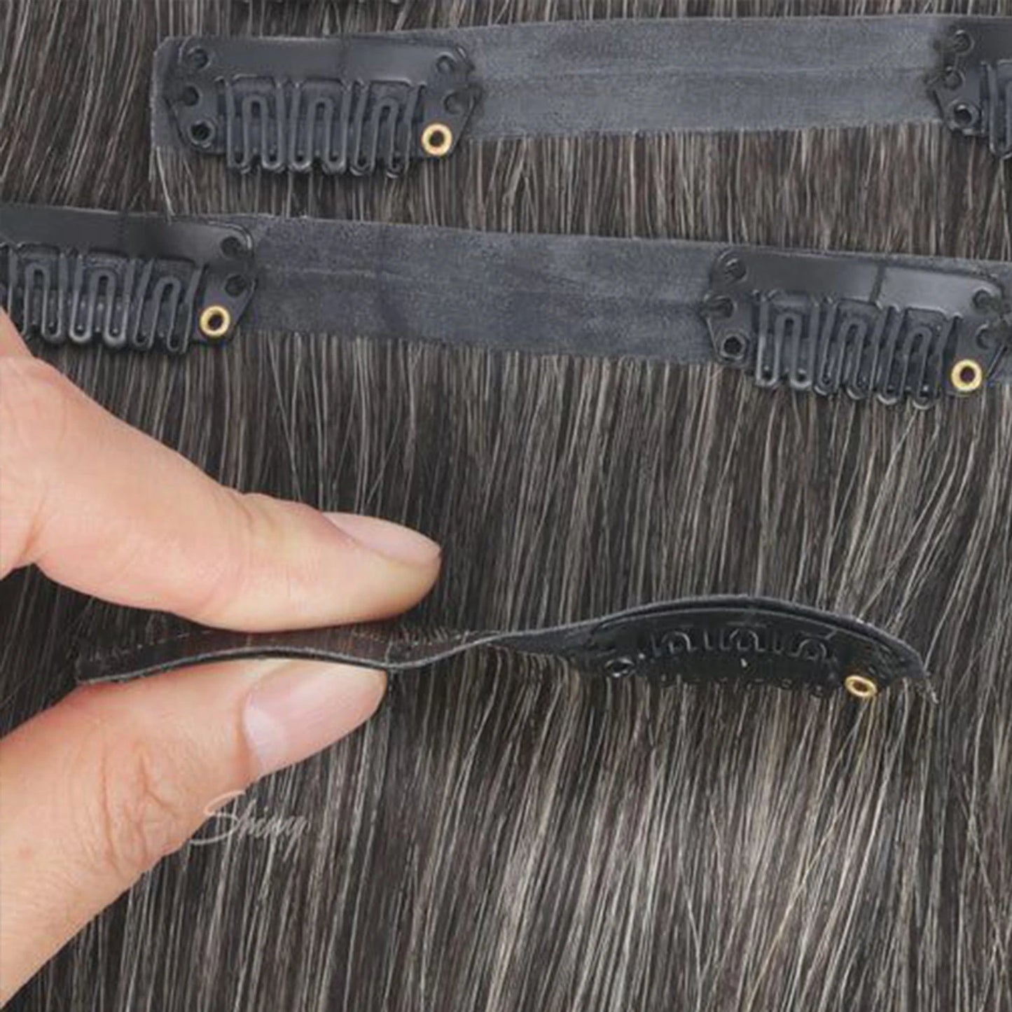Clip In Extensions140g Gray Human Hair For Women