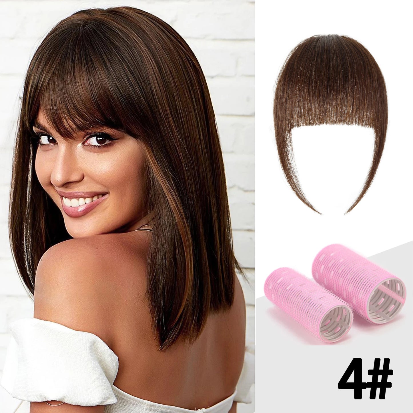 100% Human Invisible Hair Bangs