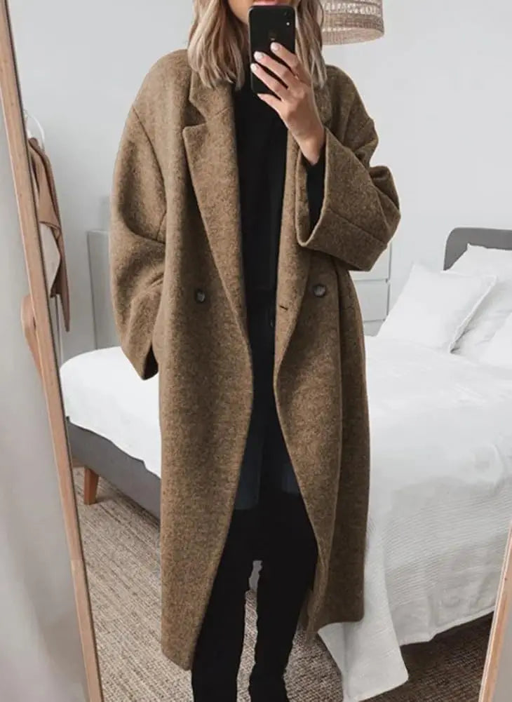 Double Breasted Faux wool coat