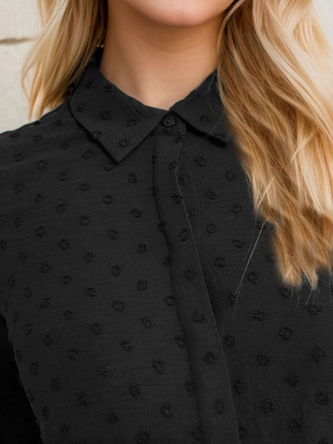 Women's Swiss Polka Dot Dressy Business Shirt