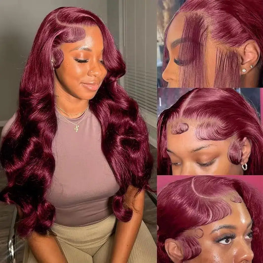 Body Wave Wig Burgundy 99J