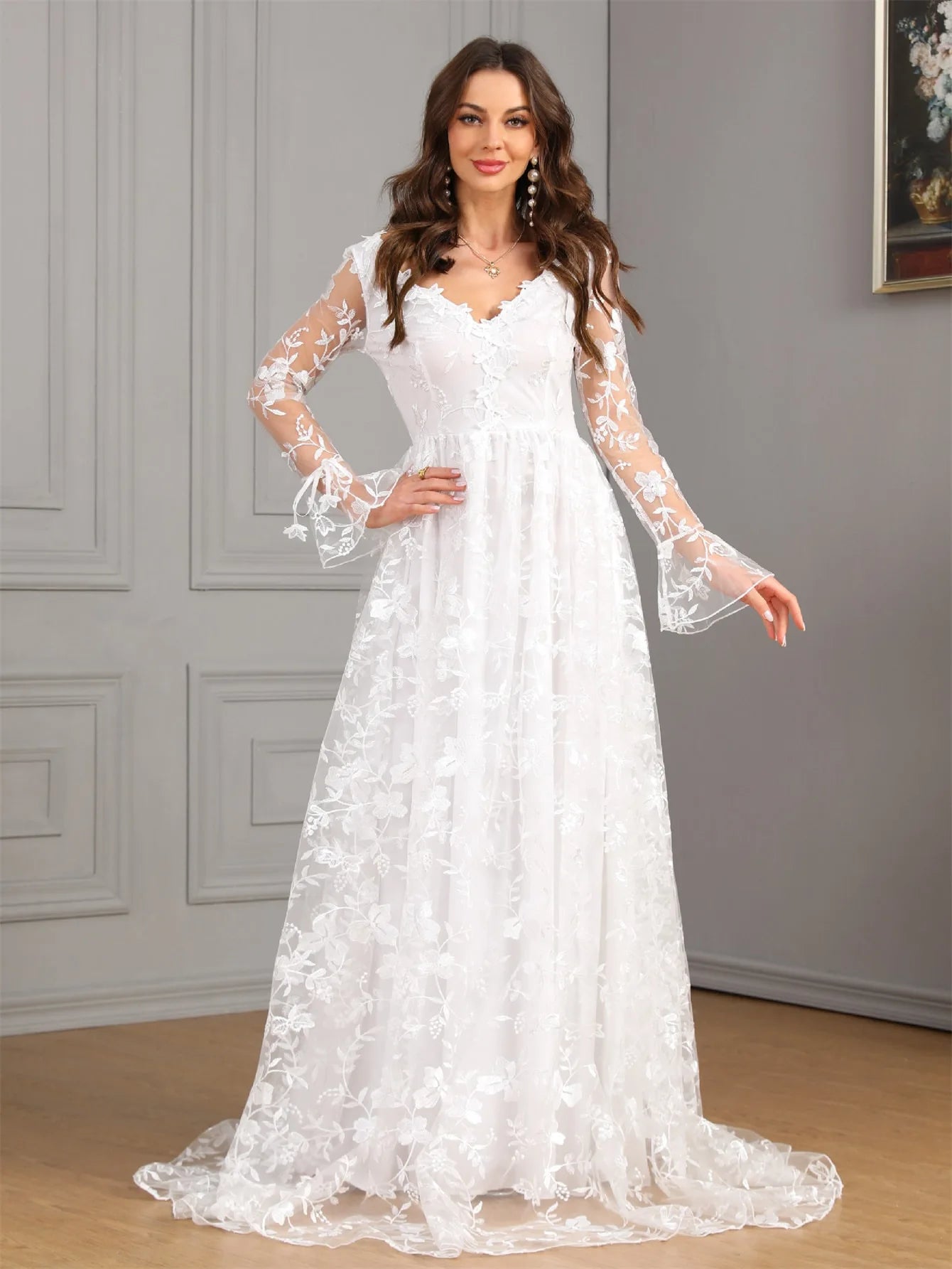 Autumn Long Sleeve Wedding Dress