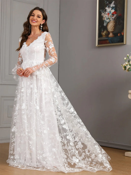 Autumn Long Sleeve Wedding Dress