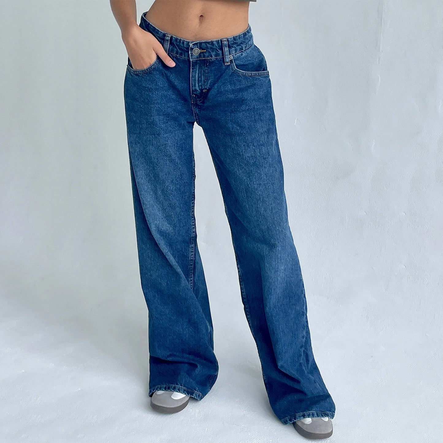 Low Rise Casual Straight Leg Jeans Denim