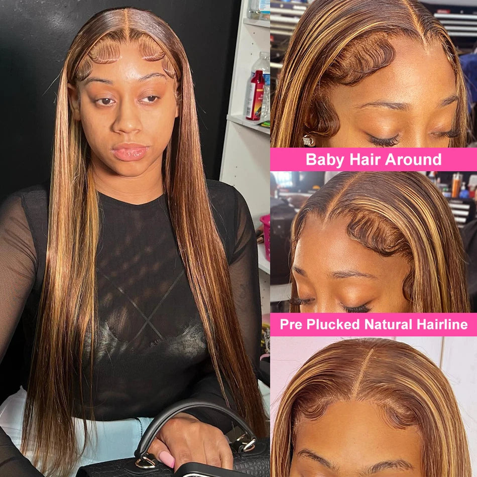 straight highlight wig humanwi honey blonde