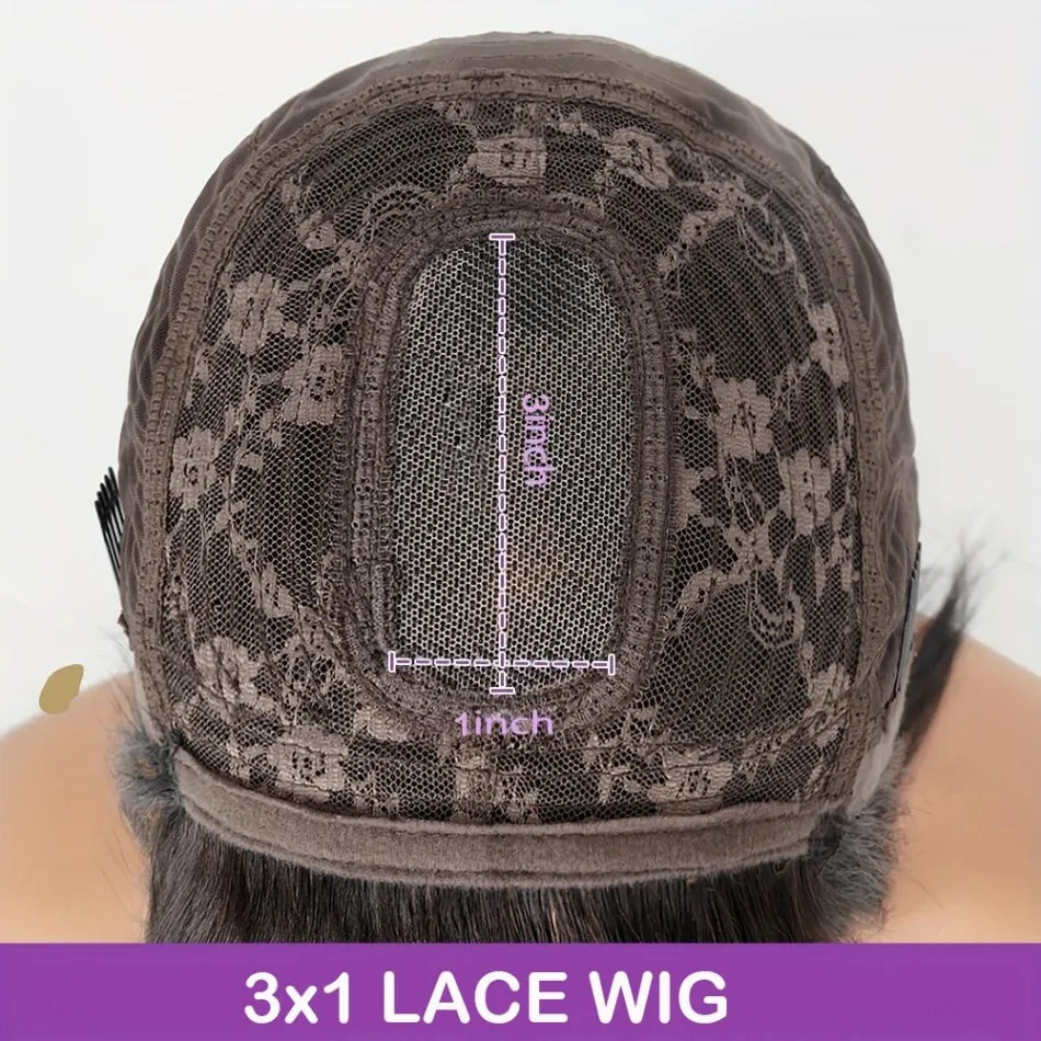 Machine Made Human Hair Wig with Bangs