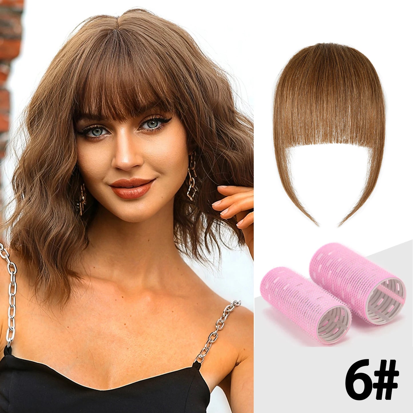 100% Human Invisible Hair Bangs