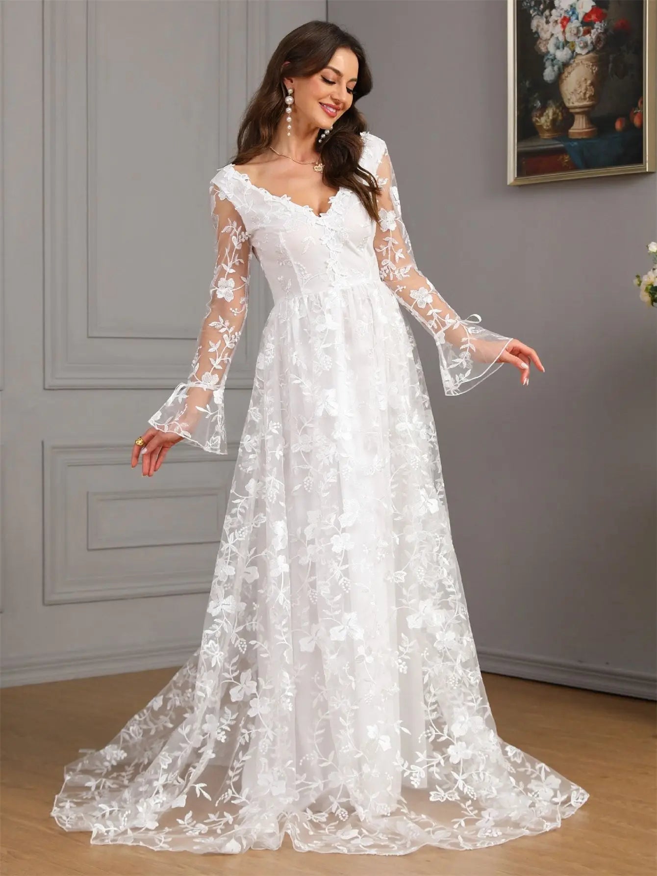 Autumn Long Sleeve Wedding Dress
