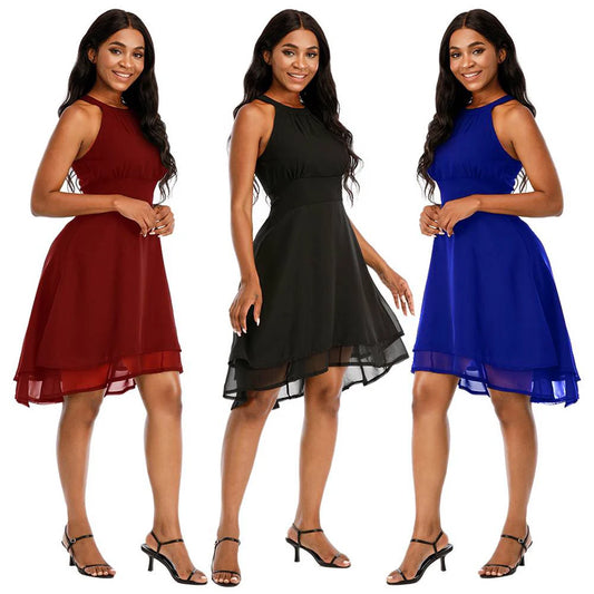Solid Sleeveless Midi Dress