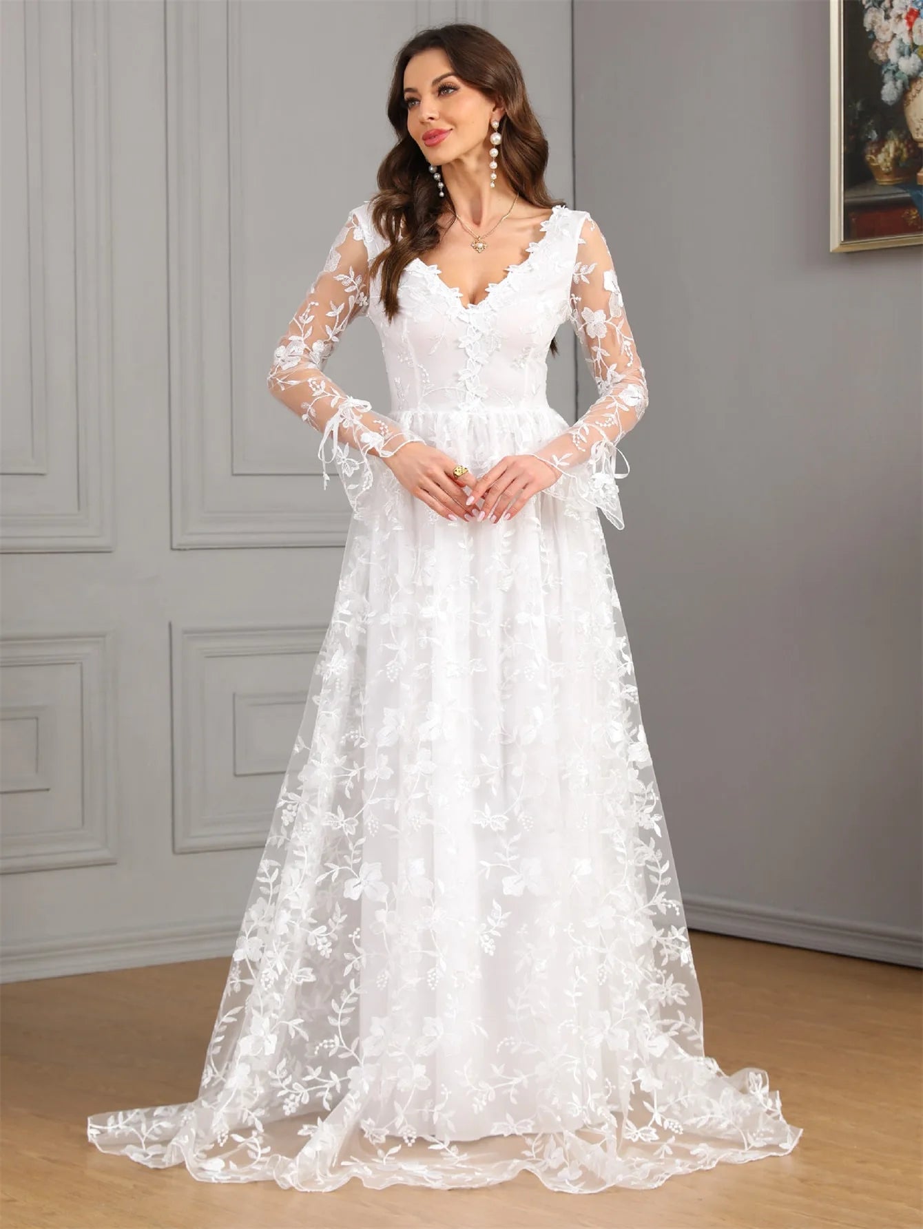 Autumn Long Sleeve Wedding Dress